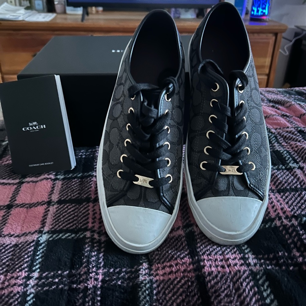 Coach Black and Gray Patterned Sneakers